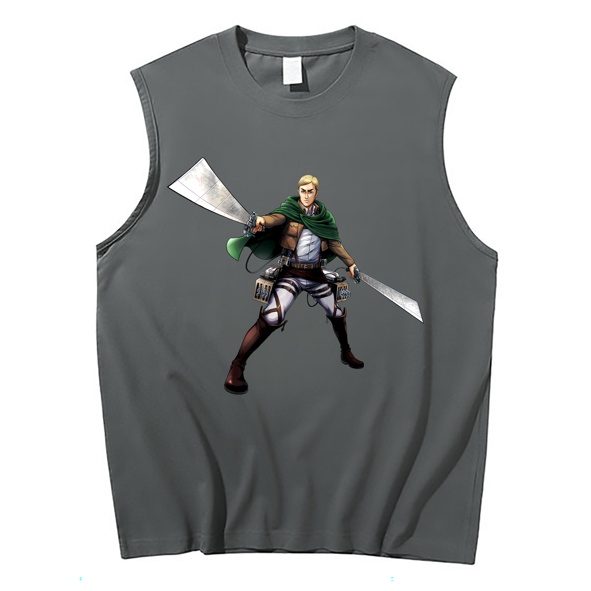 （画像用） 進撃の巨人 エルヴィン・スミス Attack on Titan Erwin Smith コットン100％タンクトップ（フロントプリント）